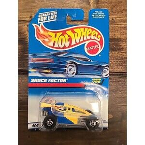 Vintage NOS NEW  1997 Hot Wheels Collector #700 Shock Factor Yellow/Blue
